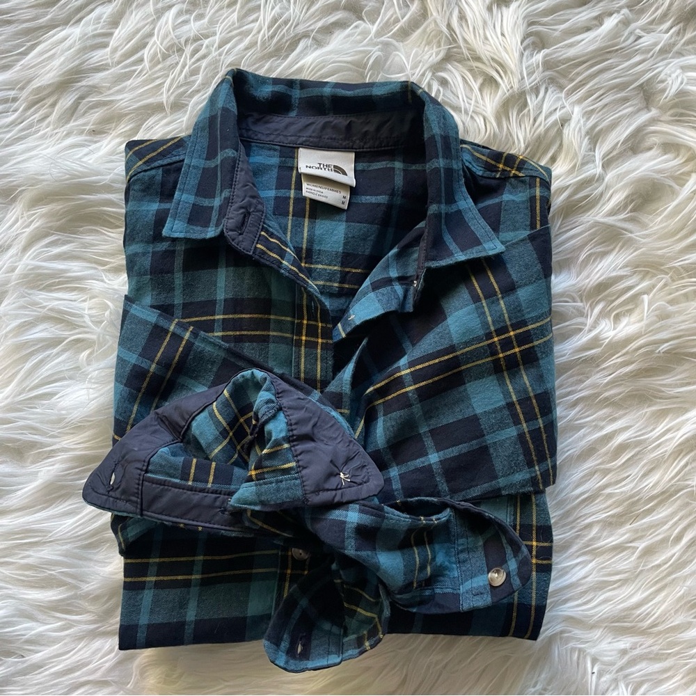 The North Face Blue Plaid Flannel med